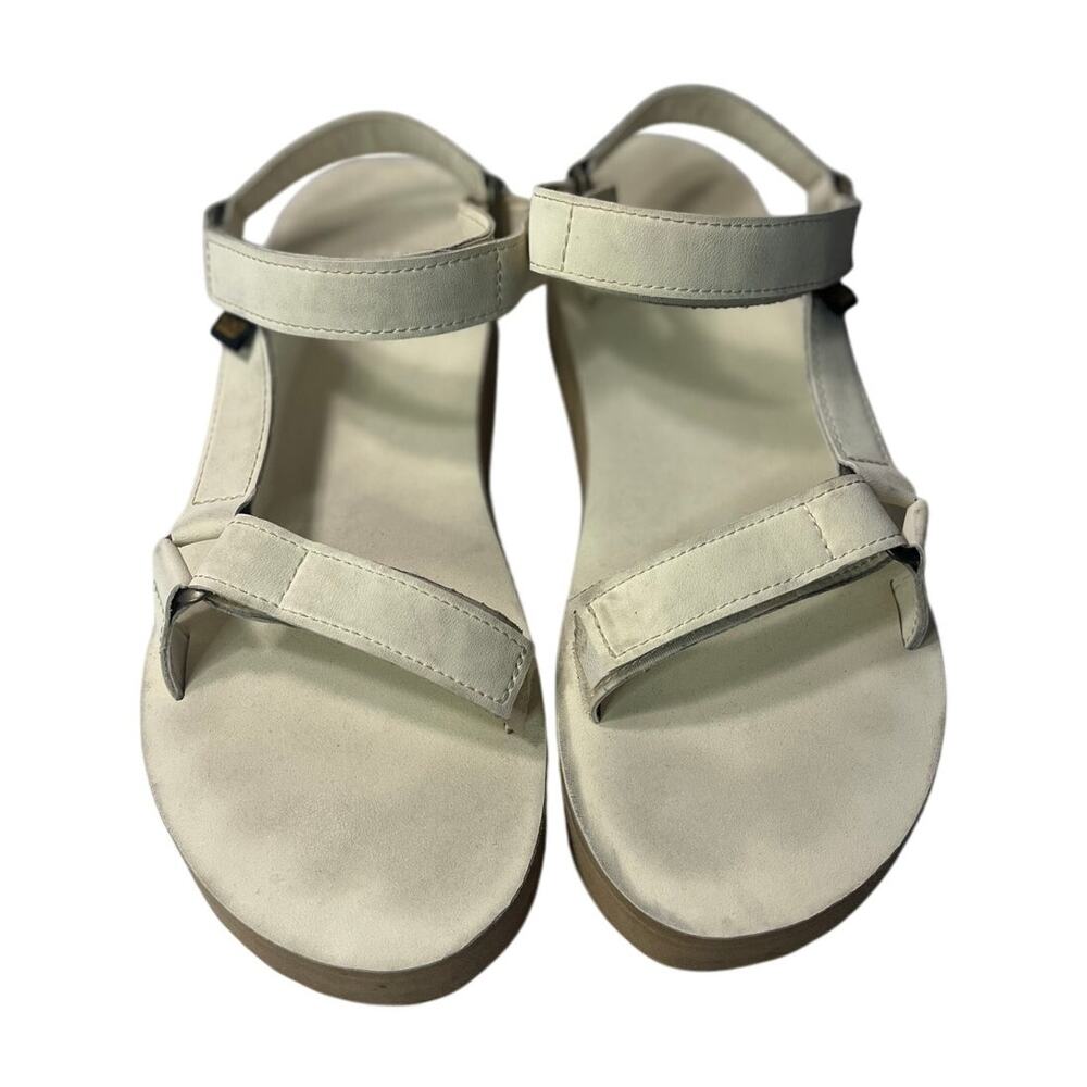 TEVA Platform Universal Up  Leather White Swan Women's Sandals sz. 10